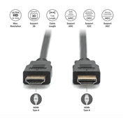 DIGITUS High Speed UHD 4K 30Hz 2.0 aranyozott Ethernet HDMI kábel 1m