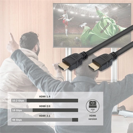 DIGITUS Ultra High Speed UHD 8K 3D 60Hz 2.1 aranyozott Ethernet HDMI kábel 1m