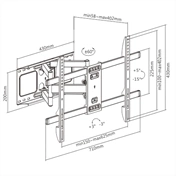 GEMBIRD Full-motion TV wall mount, 37" - 80"