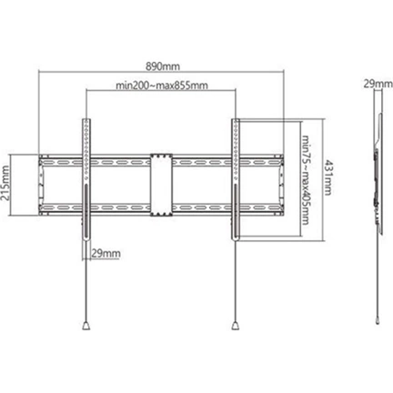 Gembird TV fali konzol (fix), 43”-90” (70 kg)