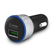 Genius SA-06/B autós gyorstöltő 3A, 2xUSB, fekete