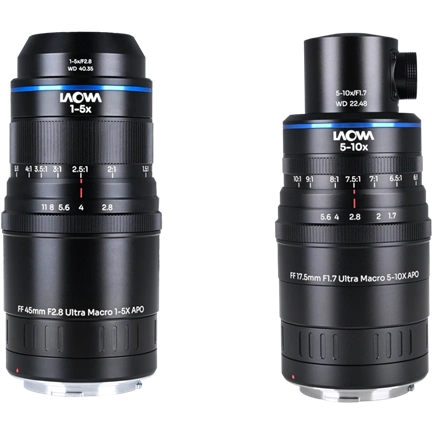 Laowa Aksen 2 objektíves csomag [45 mm f/2.8, 17,5 mm f/1.7 (koaxiális megvilágítású változat)] – Canon RF