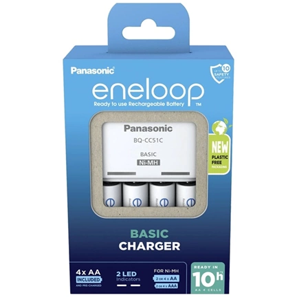 PANASONIC Eneloop Basic töltő + 4db 2000mAh AA elem