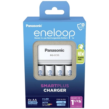 PANASONIC Eneloop SmartPlus töltő + 4db 2000mAh AA elem