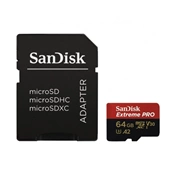 SANDISK Extreme Pro microSDXC 200/90MB/s A2 C10 V30 UHS-I U3 64GB + adapter (214503)
