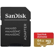 SANDISK Extreme microSDXC 170/80MB/s A2 C10 V30 UHS-I U3 64GB + adapter (214509)
