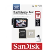 SANDISK microSDXC High Endurance 128GB 100MB/s C10 U3 V30 UHS-I +Adapt. (183567)