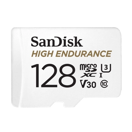 SANDISK microSDXC High Endurance 128GB 100MB/s C10 U3 V30 UHS-I +Adapt. (183567)