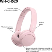 SONY WH-CH520 rózsaszín