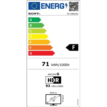 Sony FW-50BZ30L professzionális kijelző 50" 4K HDR, 24/7 működés, fekvő/álló mód, Pro-Mode, AirpPlay, Chromecast