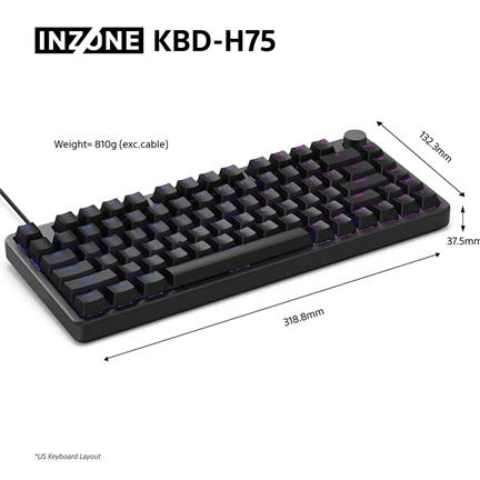 Sony INZONE KBD-H75 Billentyűzet játékhoz (angol kiosztás)