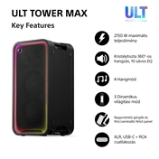 Sony SRS-ULT3000 ULT TOWER MAX Bt partyhangszóró, fekete