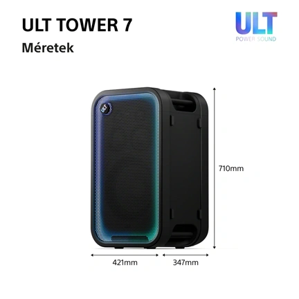 Sony SRS-ULT700 ULT TOWER 7 Bt partyhangszóró, fekete