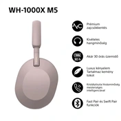Sony WH-1000XM5 fejhallgató - vezeték nélküli, zajszűrő, rózsaszín