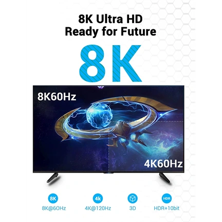 VENTION HDMI/M,  (8K,fekete), 10m, kábel